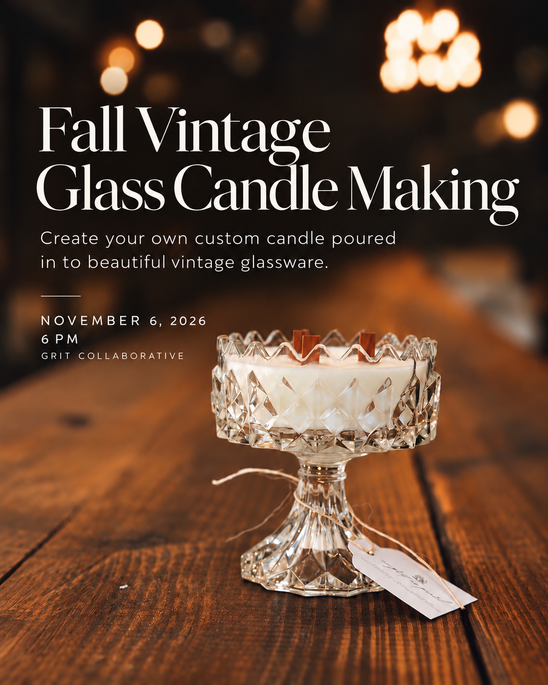 Fall Vintage Glass Candle Making